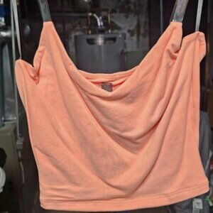 Brand New Women’s Pink Crop Top Blouse with PVC clear Straps - Pink